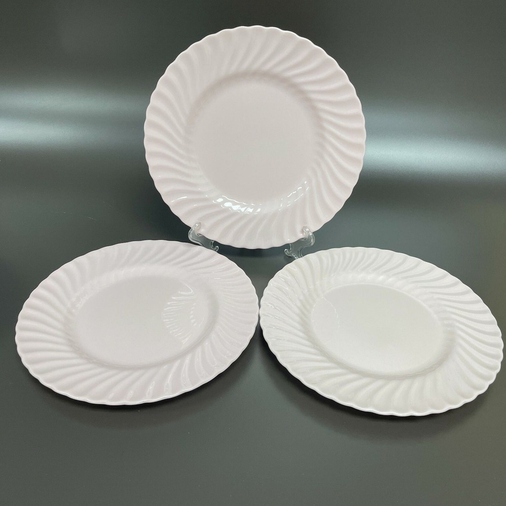 Minton Dinner Plates‎ Swirl Edge Pink 10 3/4" Lot of 3